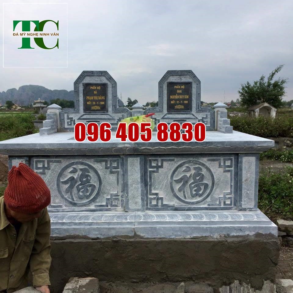 mẫu mộ đá đôi cao cấp tại Bắc Ninh 02