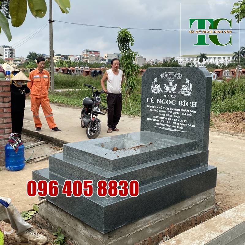 mộ đá granite lắp đặt tại Hà Nội