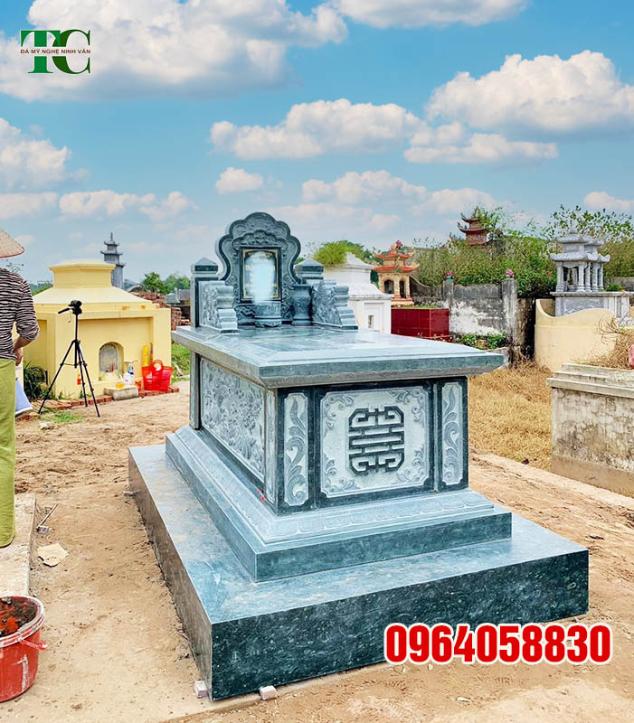 mộ tam sơn đơn giản bằng đá Ninh Bình