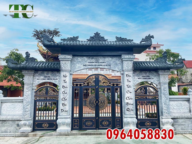 cổng đá xanh đẹp kiến trúc Ninh Bình