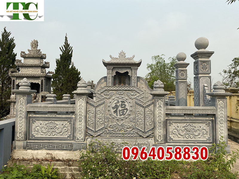 khu lăng mộ đá đẹp xanh đen lắp đặt tại Kiên Giang
