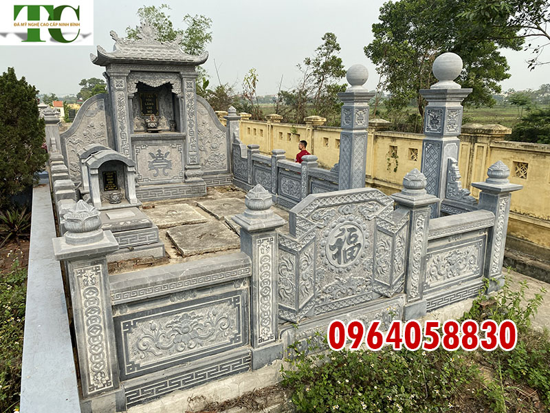 khu lăng mộ đá đẹp xanh đen lắp đặt tại Kiên Giang 01