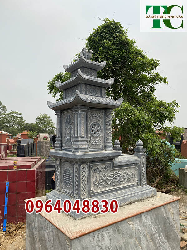 xây mẫu mộ chụp đá hai mái Hà Nam