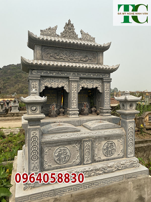 mẫu mộ đôi bằng đá đẹp lắp tại Sài Gòn 01